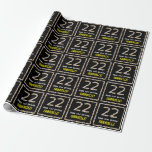 [ Thumbnail: 22nd Birthday: Floral Flowers Number, Custom Name Wrapping Paper ]