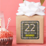 [ Thumbnail: 22nd Birthday: Floral Number, Faux Wood Look, Name Sticker ]