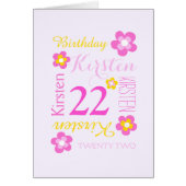 22nd birthday flower custom graphic yellow pink (Front)