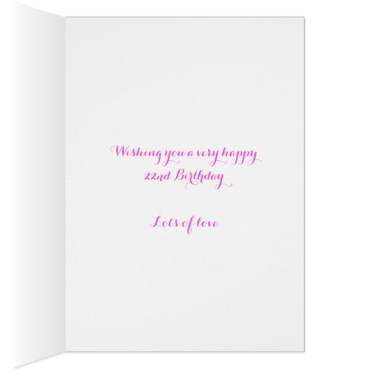 22nd birthday flower custom graphic yellow pink (Inside (Right))