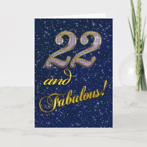 22nd birthday for someone Fabulous Card