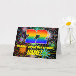 [ Thumbnail: 22nd Birthday: Fun, Colorful Celebratory Fireworks Card ]