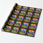 [ Thumbnail: 22nd Birthday: Fun Fireworks, Rainbow Look # “22” Wrapping Paper ]