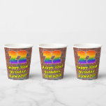 [ Thumbnail: 22nd Birthday: Fun Graffiti-Inspired Rainbow 22 Paper Cups ]