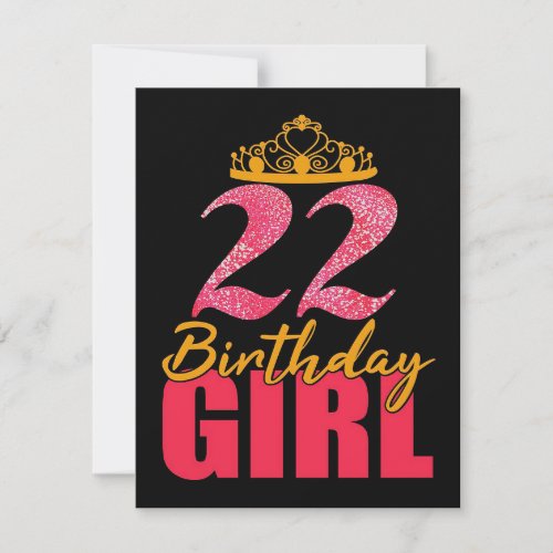 22nd Birthday Girl Crowned Invitation