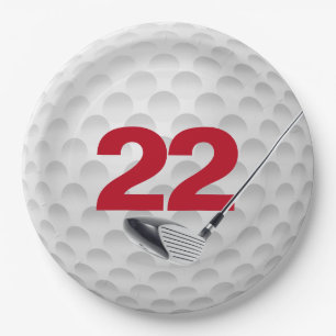 22nd Birthday Golf Ball Design Paper Plate