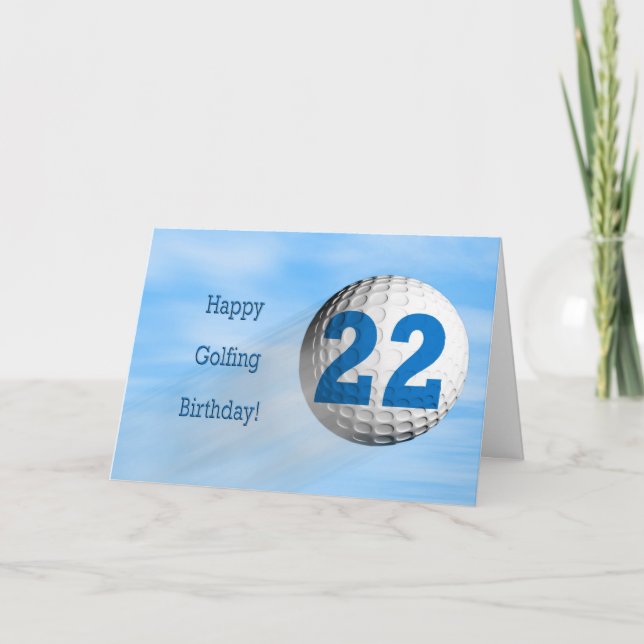 22nd birthday golfing card (Front)