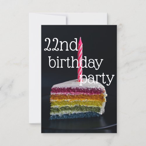 22nd birthday invitation