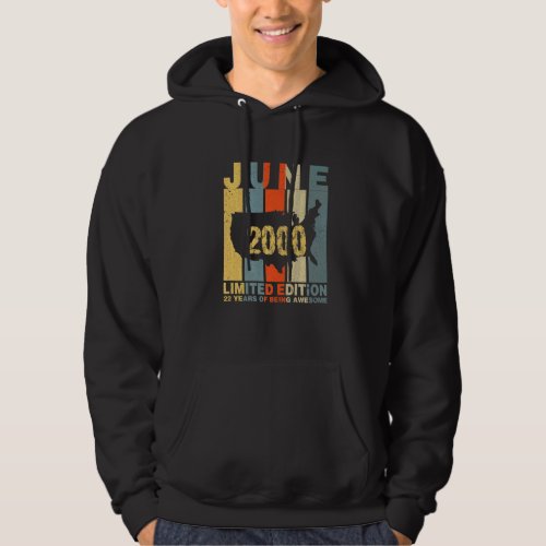 22nd Birthday June 2000 22 Years Of Being Awesome Hoodie