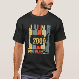 22nd Birthday June 2000 22 Years Of Being Awesome T-Shirt