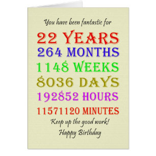 22nd Birthday Milestones Cards