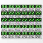[ Thumbnail: 22nd Birthday - Nerdy / Geeky Style "22" and Name Wrapping Paper ]
