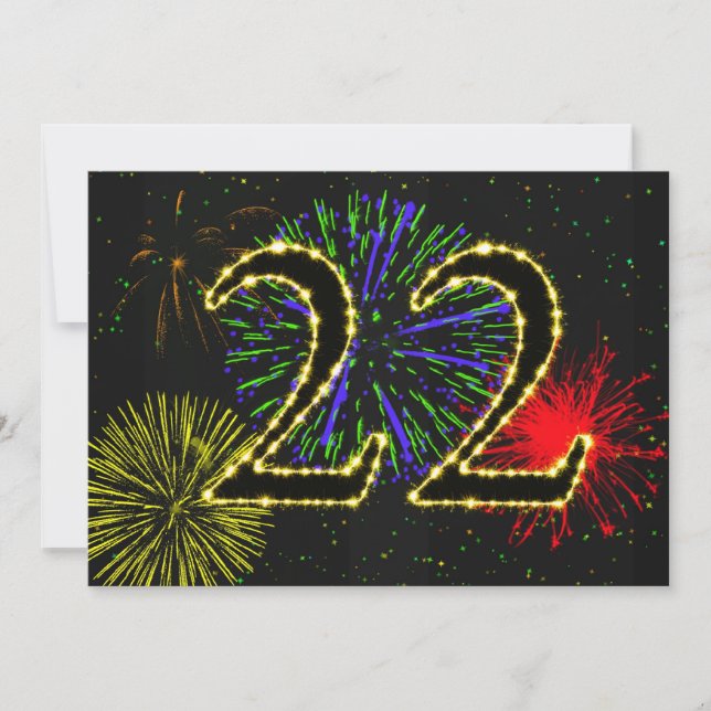 22nd birthday party invitate invitation (Front)