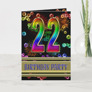 22nd Birthday party Invitation