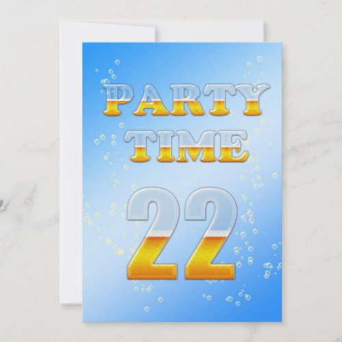 22nd birthday party invitation with beer