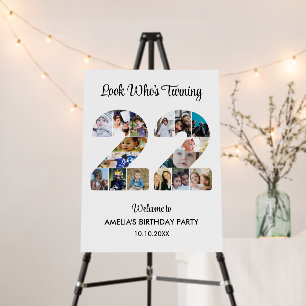 22nd Birthday Party Number 22 Photo Collage Foam Board
