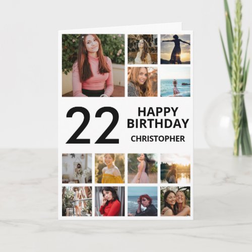 22nd Birthday Photo Collage 13 Photos Black White