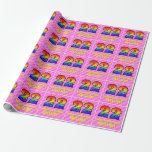 [ Thumbnail: 22nd Birthday: Pink Stripes & Hearts, Rainbow # 22 Wrapping Paper ]