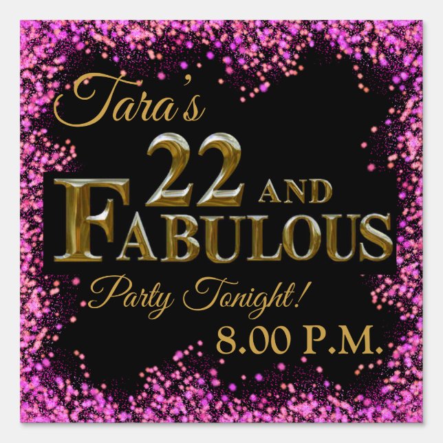 22nd Birthday  Sign (Front)