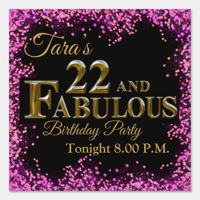 22nd Birthday  Sign (Front)