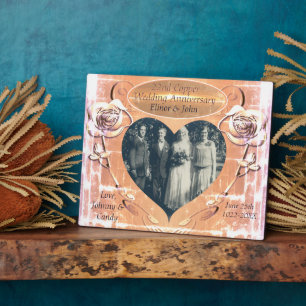 22nd Copper Wedding Anniversary Plaque
