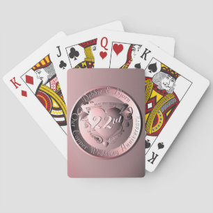 22nd Copper Wedding Anniversary Playing Cards