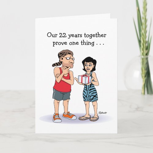 22nd Wedding Anniversary Card Love Card