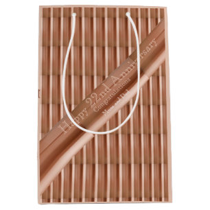 22nd Wedding Anniversary Copper Medium Gift Bag