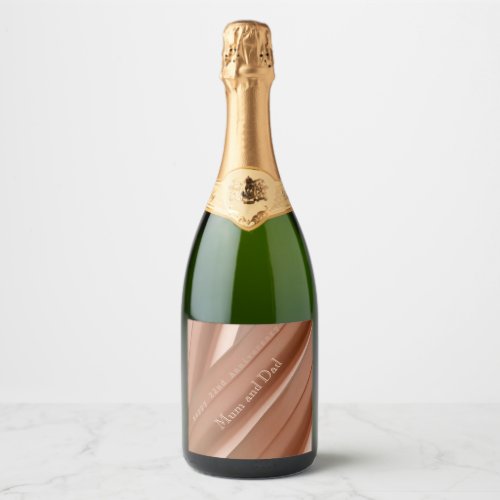 22nd Wedding Anniversary Copper   Sparkling Wine Label