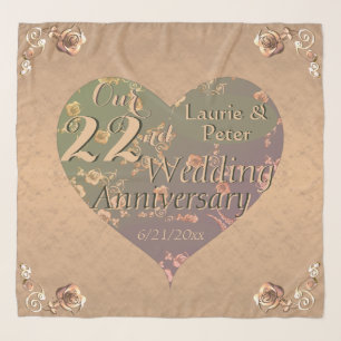 22nd Wedding Anniversary Coppery Chiffon Scarf