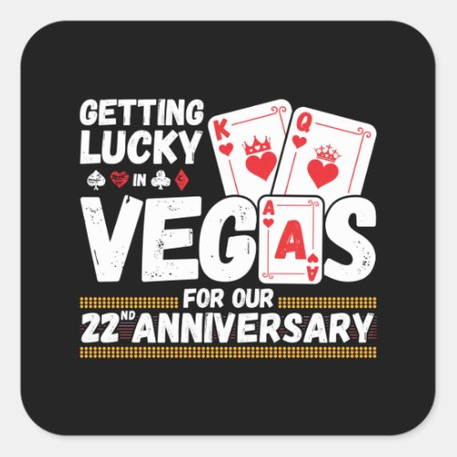 22nd Wedding Anniversary _ Couples Las Vegas Trip Square Sticker
