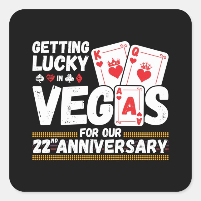22nd Wedding Anniversary - Couples Las Vegas Trip Square Sticker (Front)