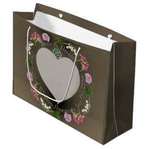 22nd Wedding Anniversary Floral w/Spinel Large Gi Large Gift Bag