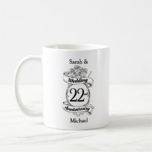 22nd Wedding Anniversary Flowers Coffee Mug