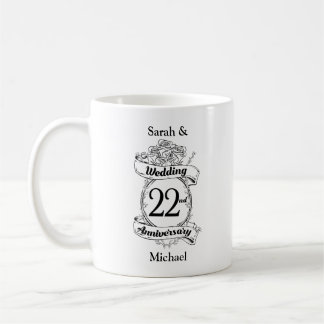 22nd Wedding Anniversary Flowers Coffee Mug