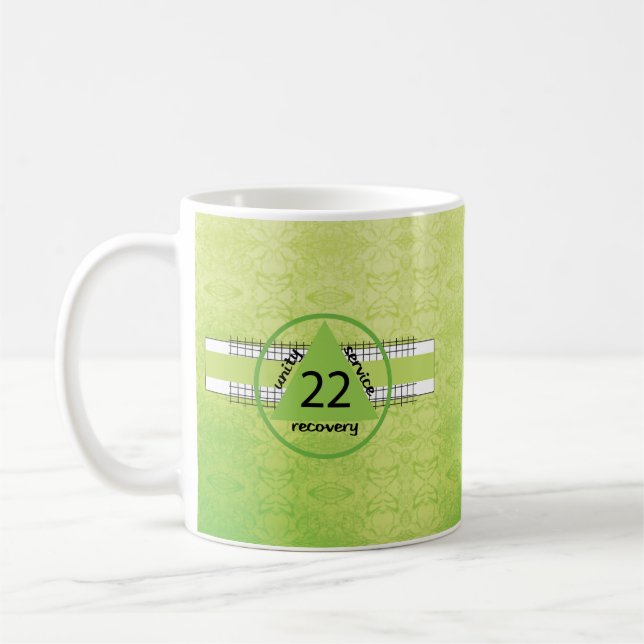 22nd Year 12 Step Recovery Anniversary Gift Mug (Left)