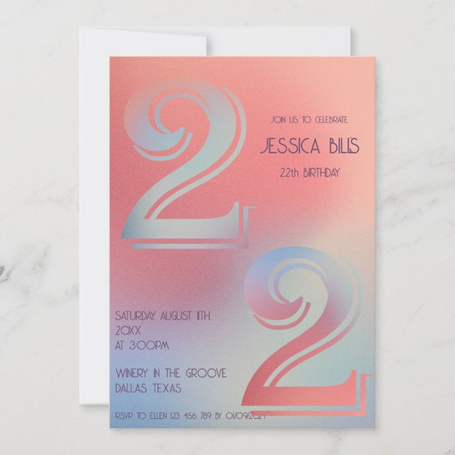 22th birthday invitation (Front)