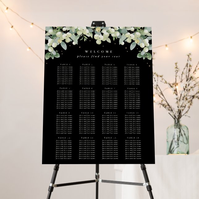 22x28" 16 Tables of 10 Christmas Seating Chart Foam Board (In Situ (Stand))