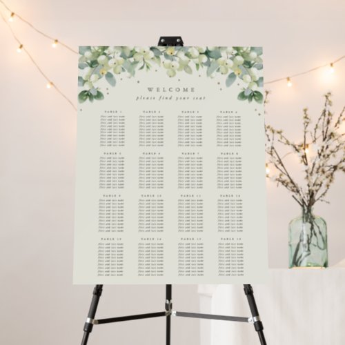 22x28 16 Tables of 10 Wedding Seating Chart Foam Board