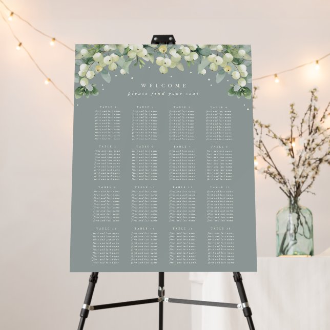 22x28" 16 Tables of 10 Wedding Seating Chart Foam Board (In Situ (Stand))