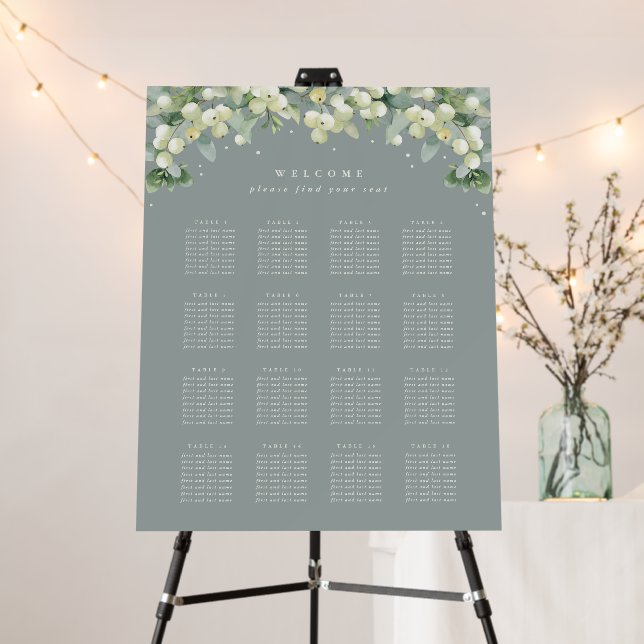 22x28" 16 Tables of 8 Wedding Seating Chart Foam Board (In Situ (Stand))