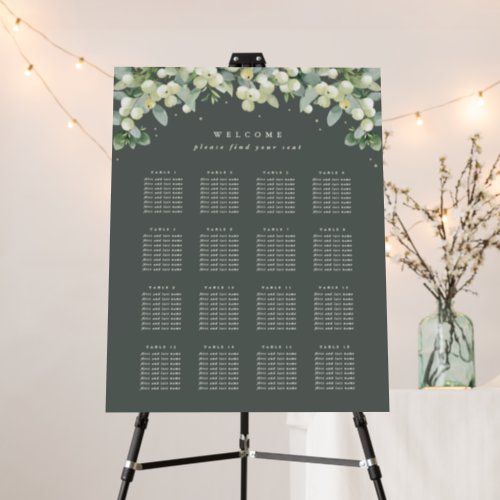 22x28 16 Tables of 8 Wedding Seating Chart Foam Board