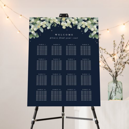 22x28 16 Tables of 8 Wedding Seating Chart Foam Board