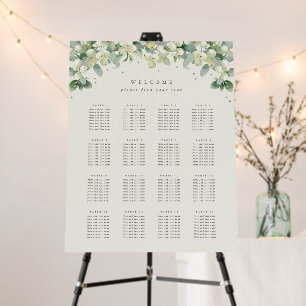 22x28" 16 Tables of 8 Wedding Seating Chart Foam Board