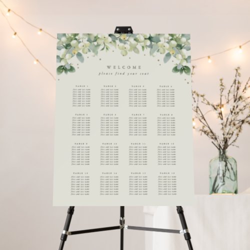 22x28 16 Tables of 8 Wedding Seating Chart Foam Board