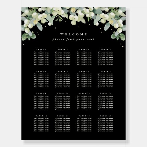 22x28 16 Tables of 8 Wedding Seating Chart Foam Board