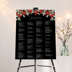22x28" Alphabetical Holiday Seating Chart for 150 Foam Board