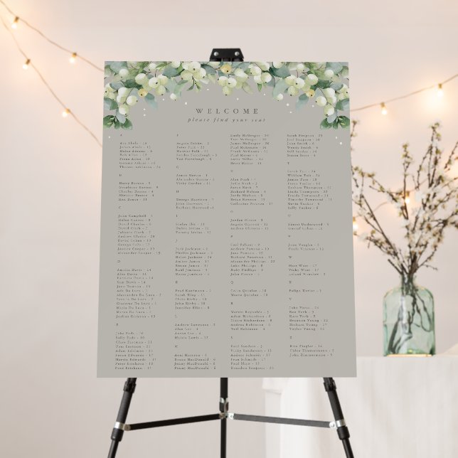 22x28" Alphabetical Seating Chart for 150 People Foam Board (In Situ (Stand))