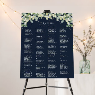 22x28" Alphabetical Seating Chart for 150 People Foam Board