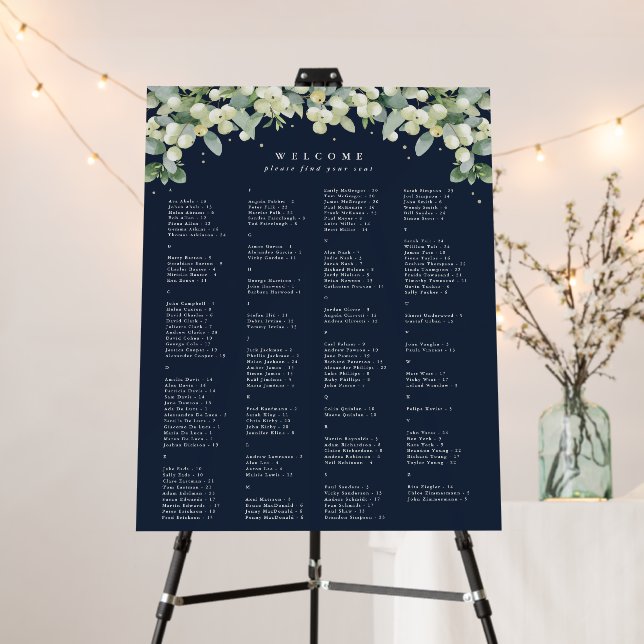 22x28" Alphabetical Seating Chart for 150 People Foam Board (In Situ (Stand))